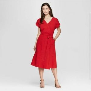 Universal Thread Red Faux Wrap Dress
